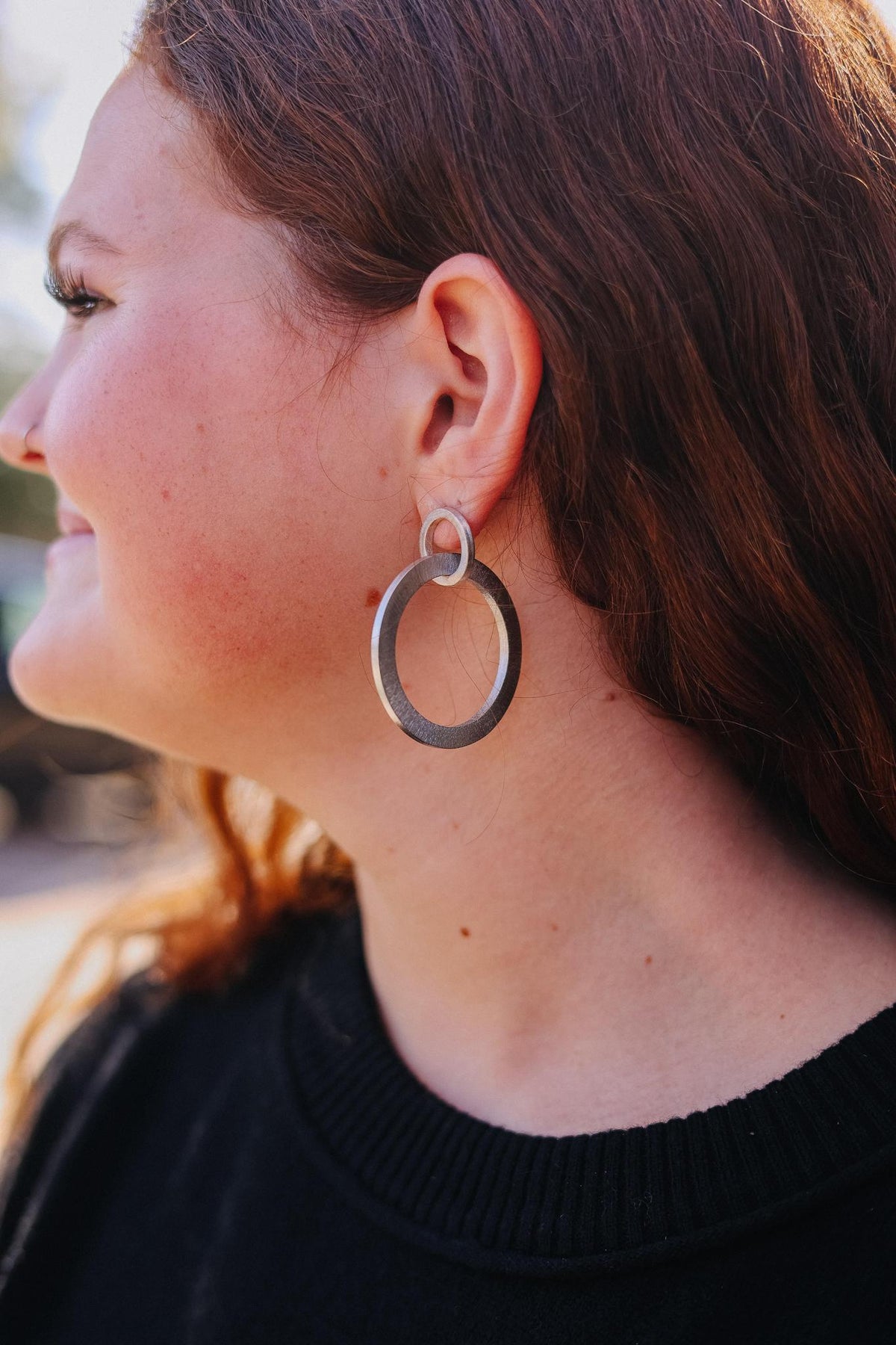 Betty Carre Zilah Hoop- Rhodium