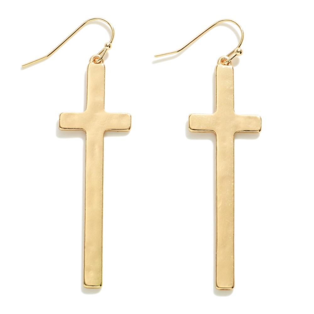 Gold Cross Earrings