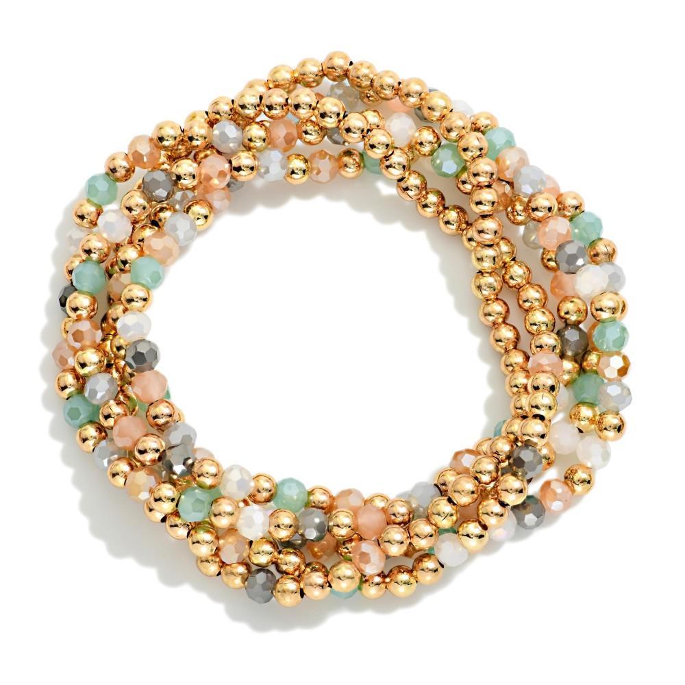 Pastel & Gold Beaded Bracelet