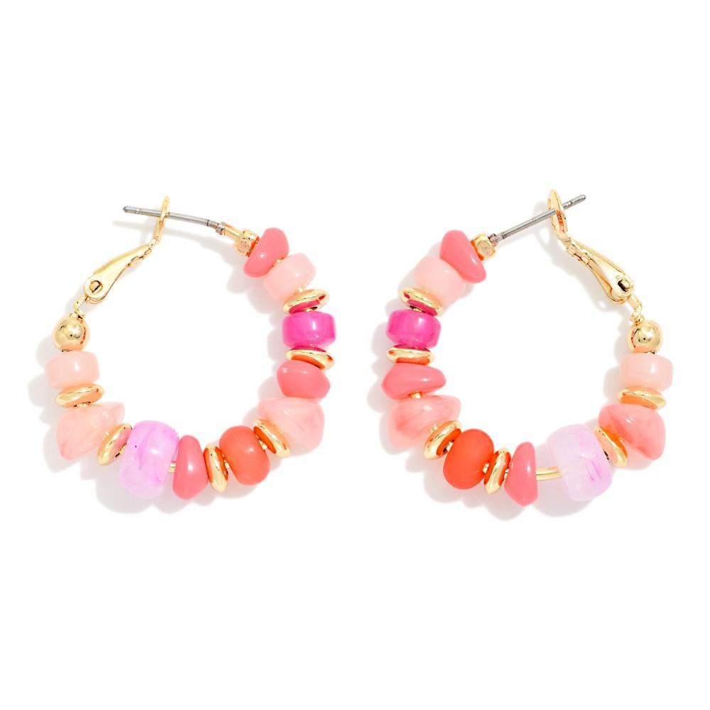 Pink Multi Beaded Earrings
