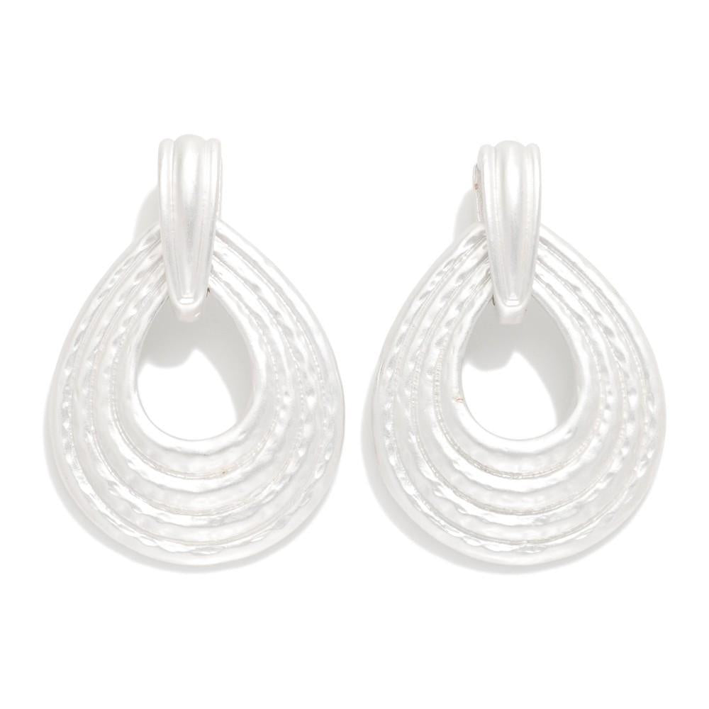 Silver Ripple Drop Earrings
