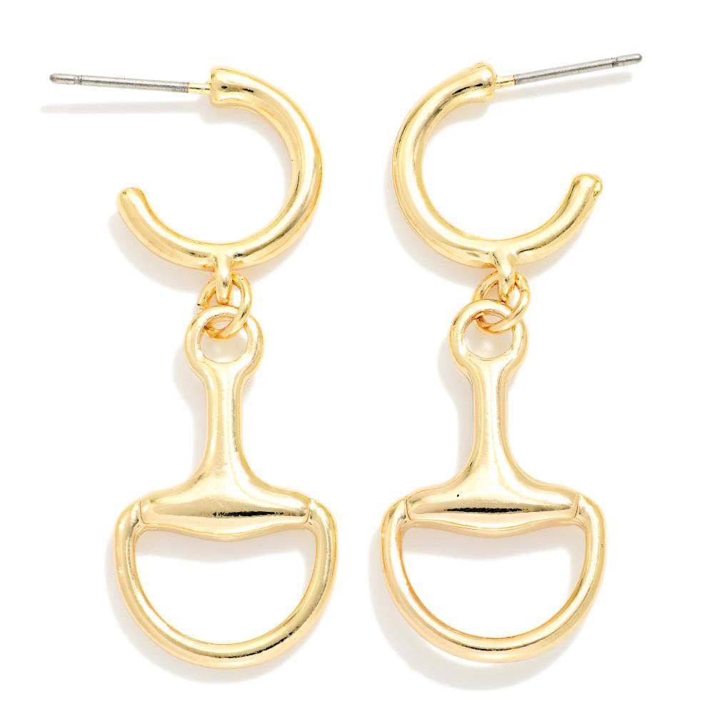 Gold Stirrup Earrings