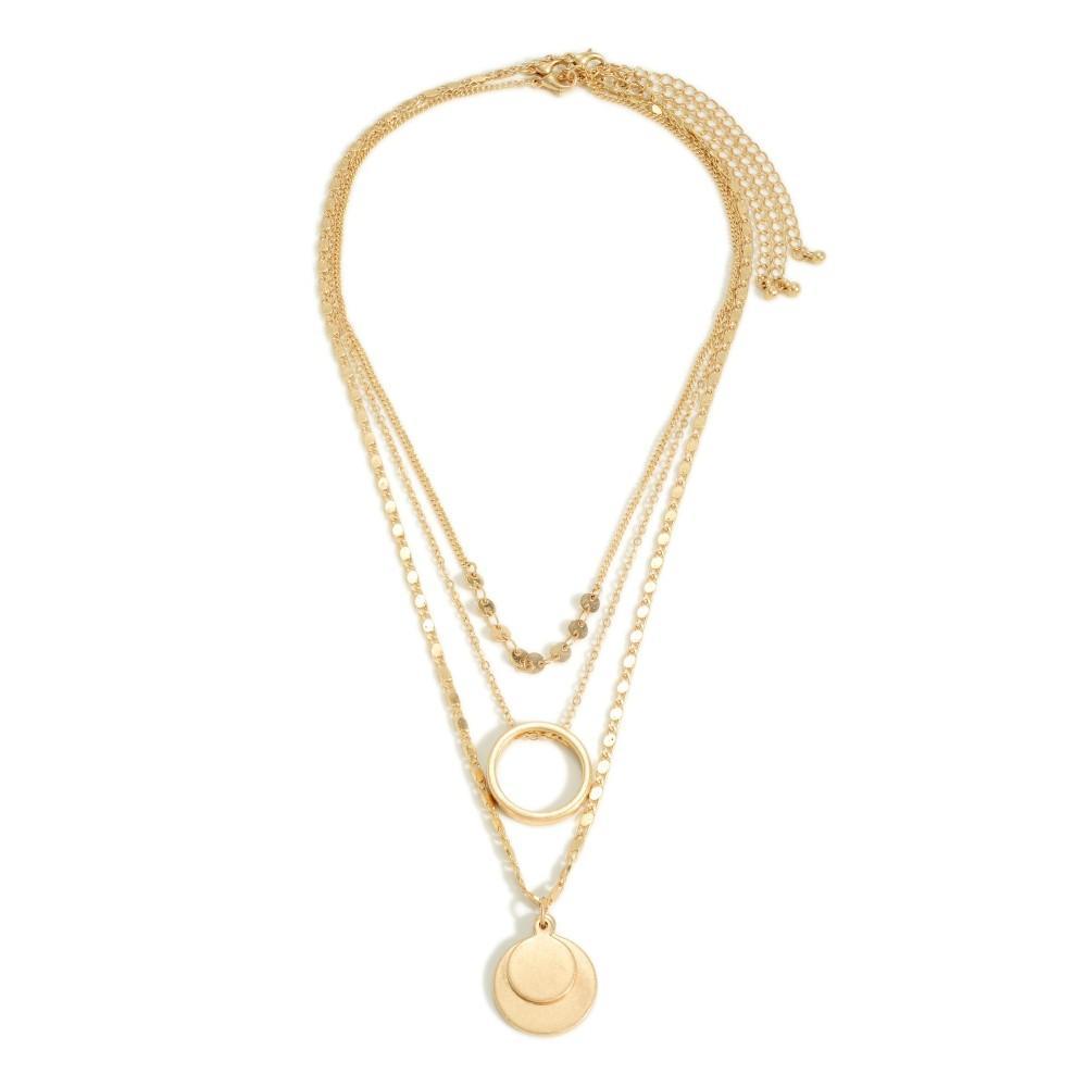 Gold Three Piece Layered Necklace