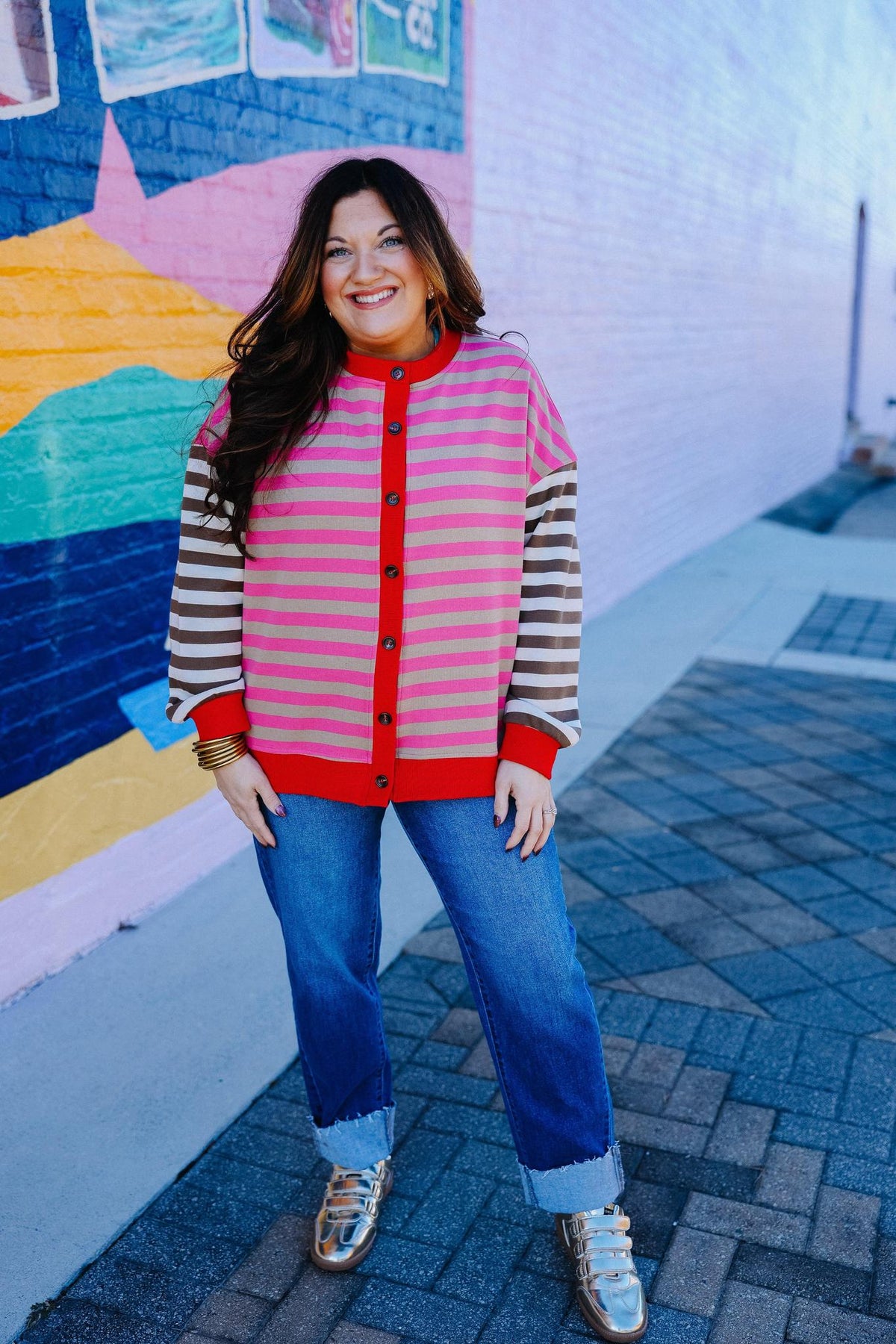 Berry Mocha Button Cardigan