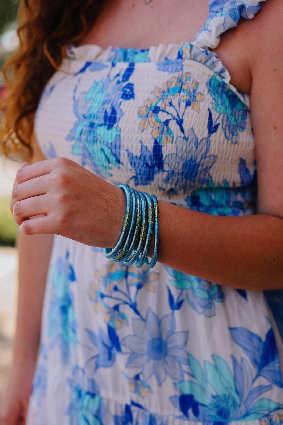 Azure All Weather Bangles (Set Of 6) - Serenity Prayer By BuDhaGirl