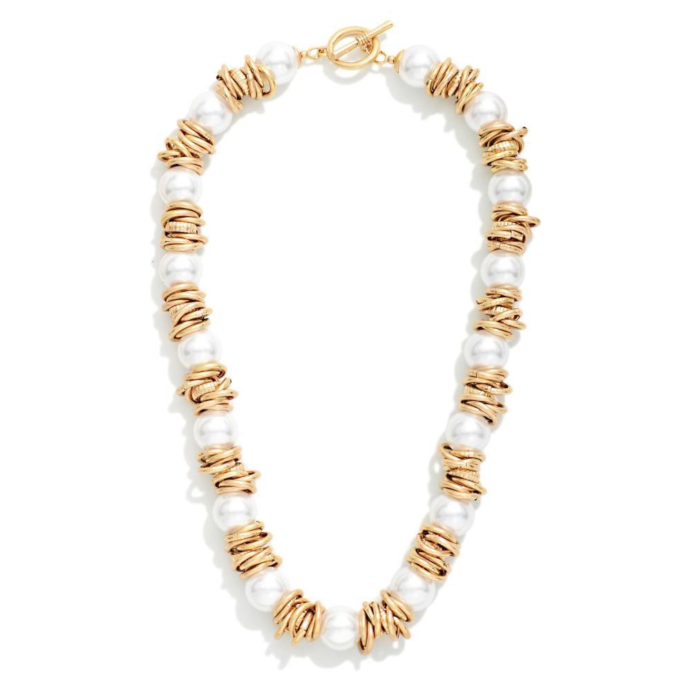 Chunky Pearl & Gold Necklace