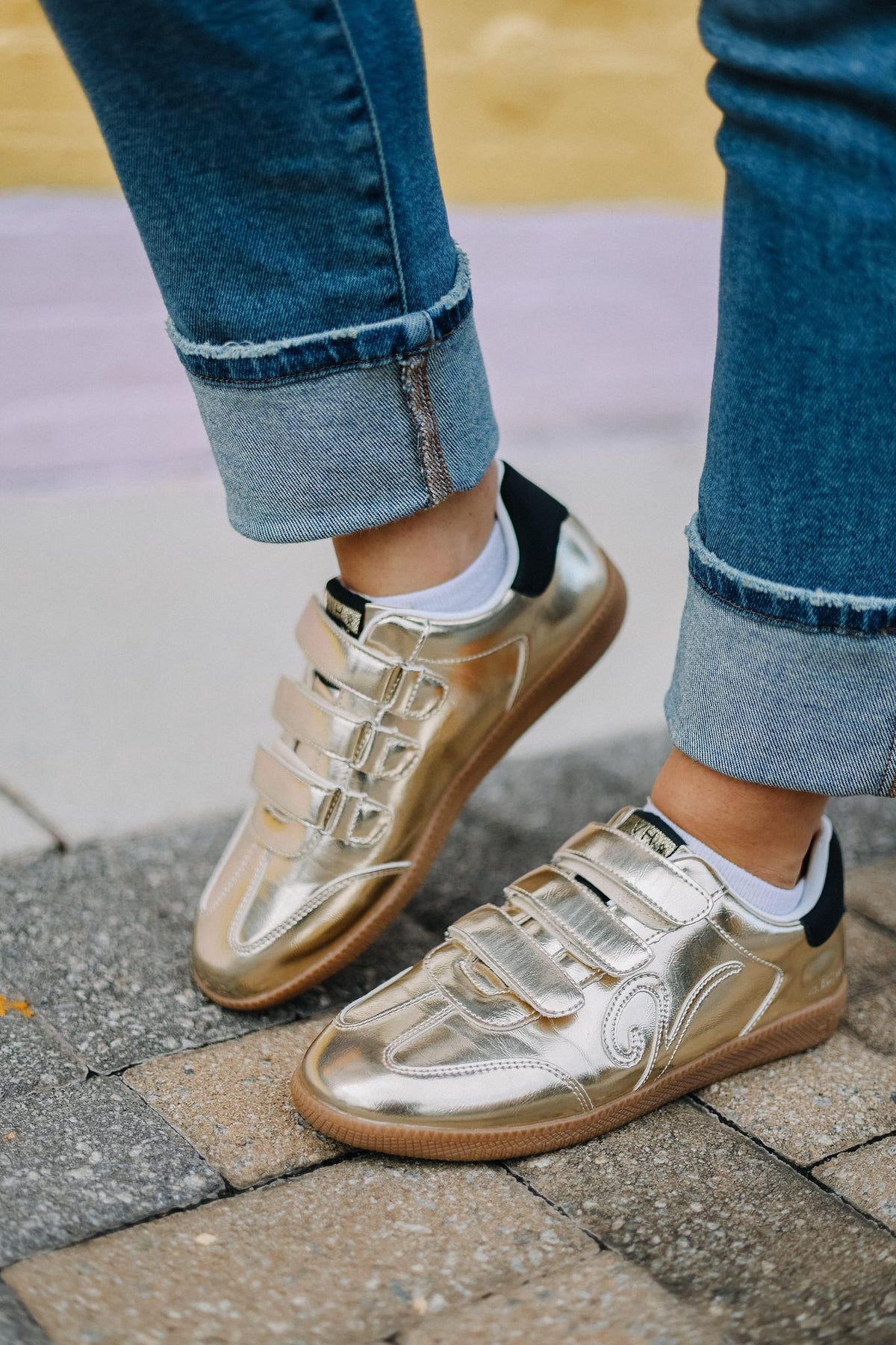 Golden Glam Velcro Sneaker