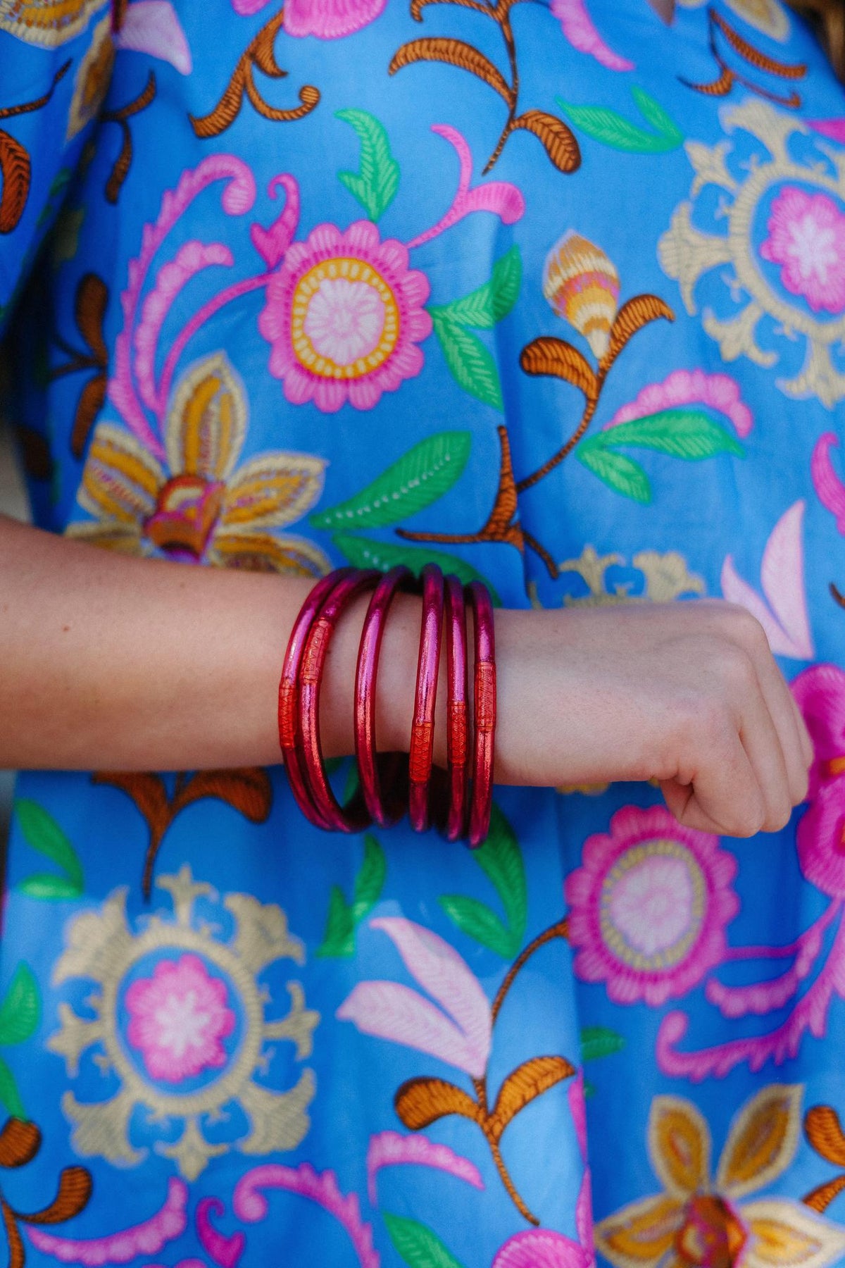 Pink All Weather Bangles (Set Of 6) - Serenity Prayer