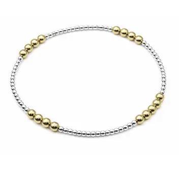 The Hamptons Mix 2*4 Sterling Silver and 14K Gold-Filled Beaded Bracelet - 6.5"