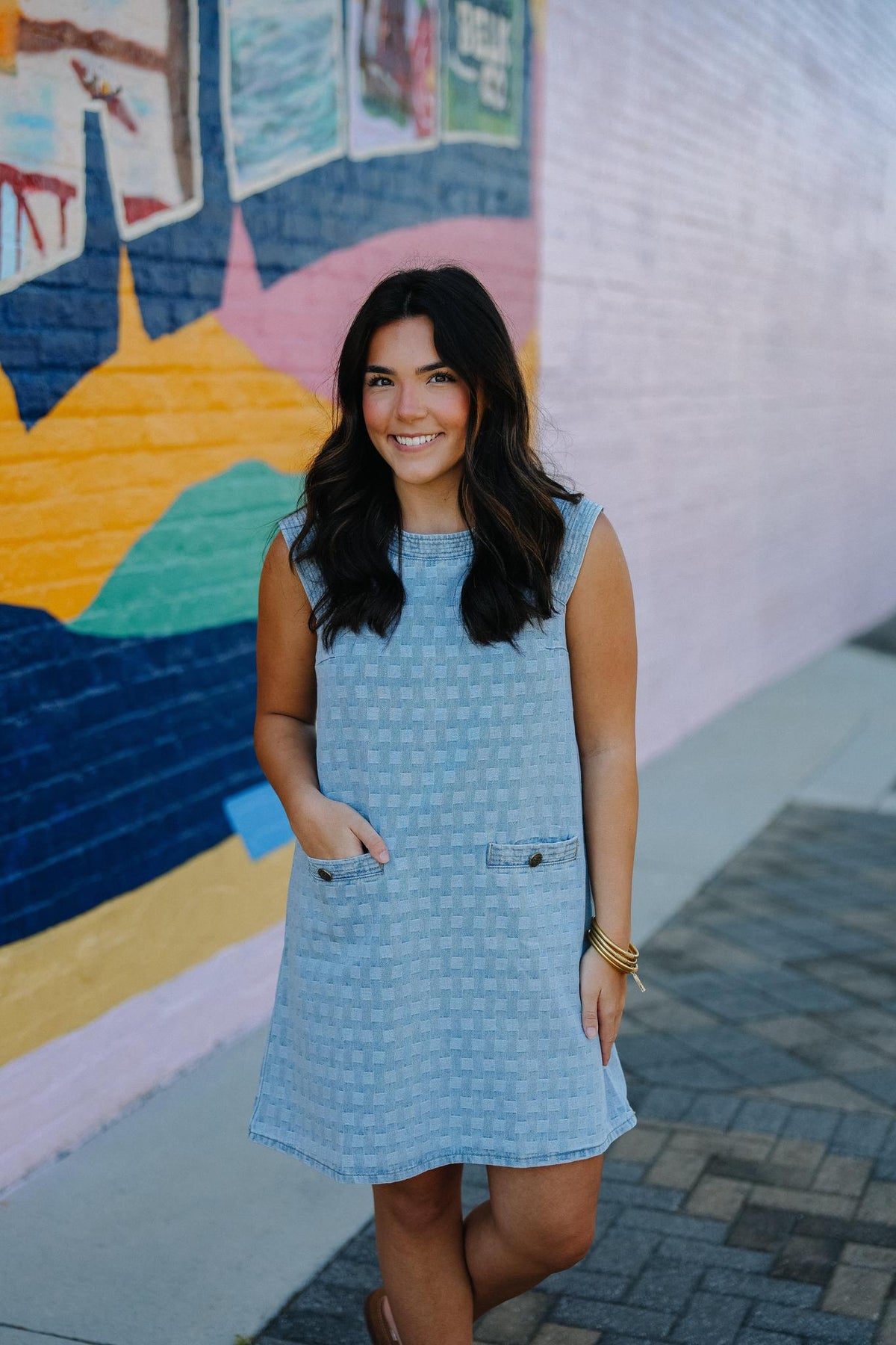 Casual A- Line Denim Mini Dress Casual A- Line Denim Mini Dress