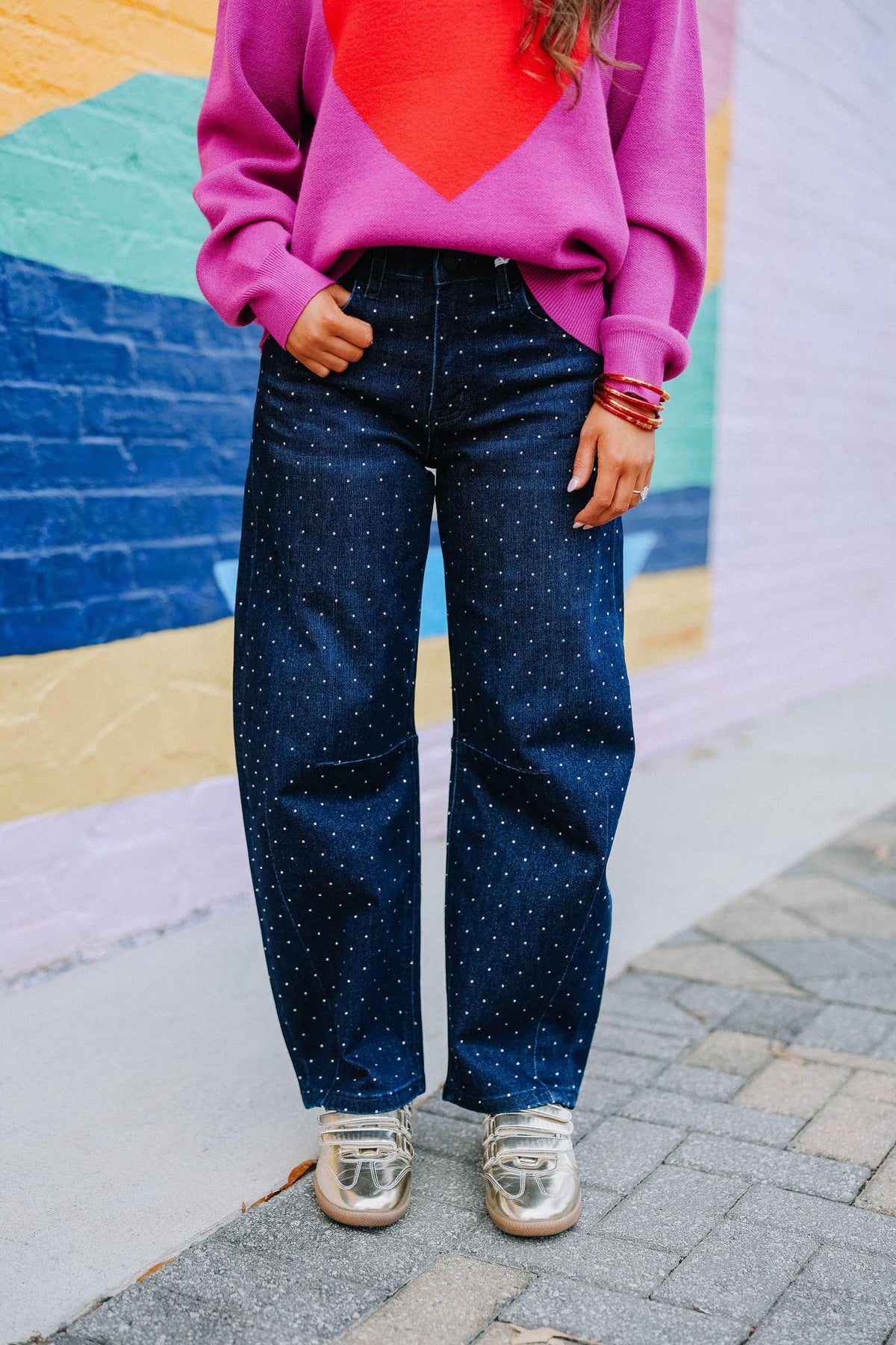 Diamond Dust Barrel Jeans