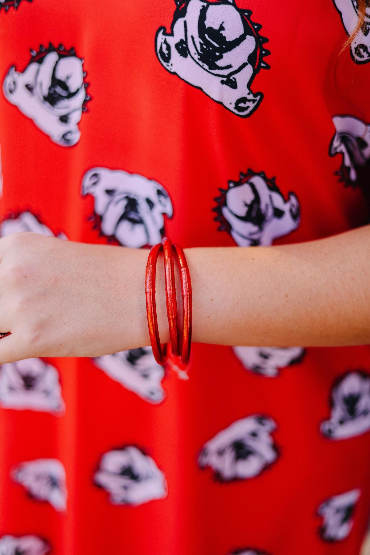 Crimson All Weather Bangles (Set Of 3) - Serenity Prayer By BuDhaGirl