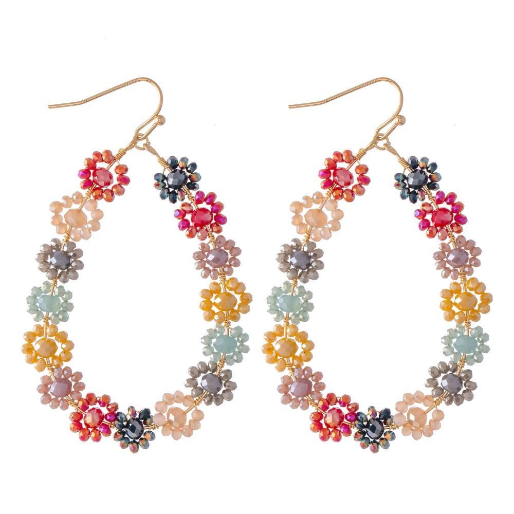 Multi Beaded Flower Earrings