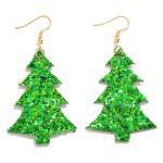 Glitter Christmas Tree Earrings
