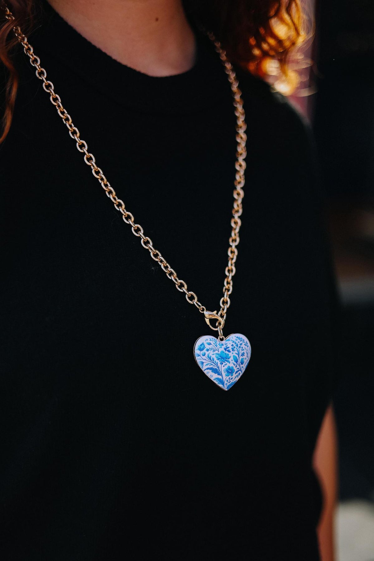 Heart Of Blue Ceramic Necklace