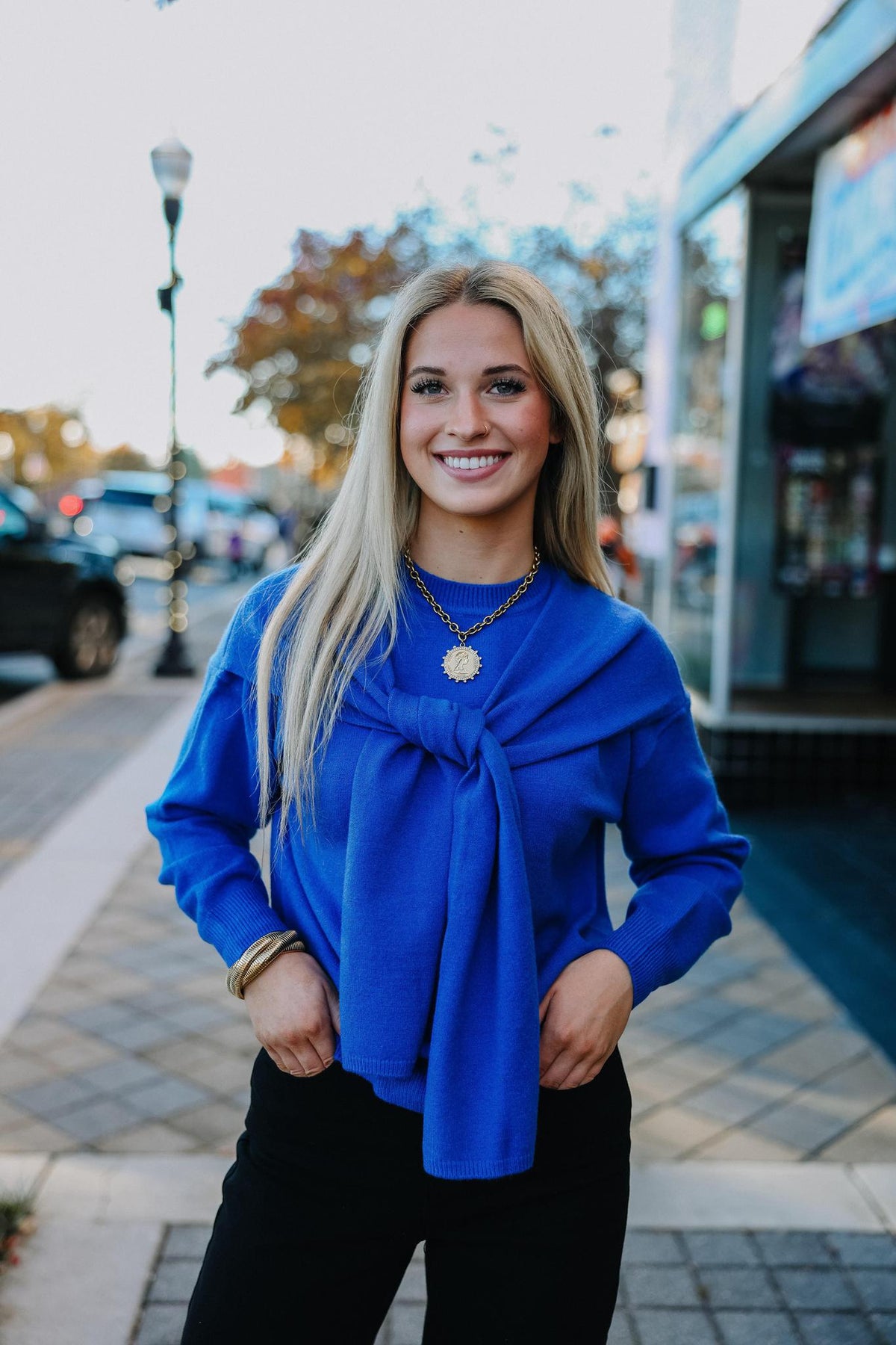 The Ivy League Sweater-Cobalt