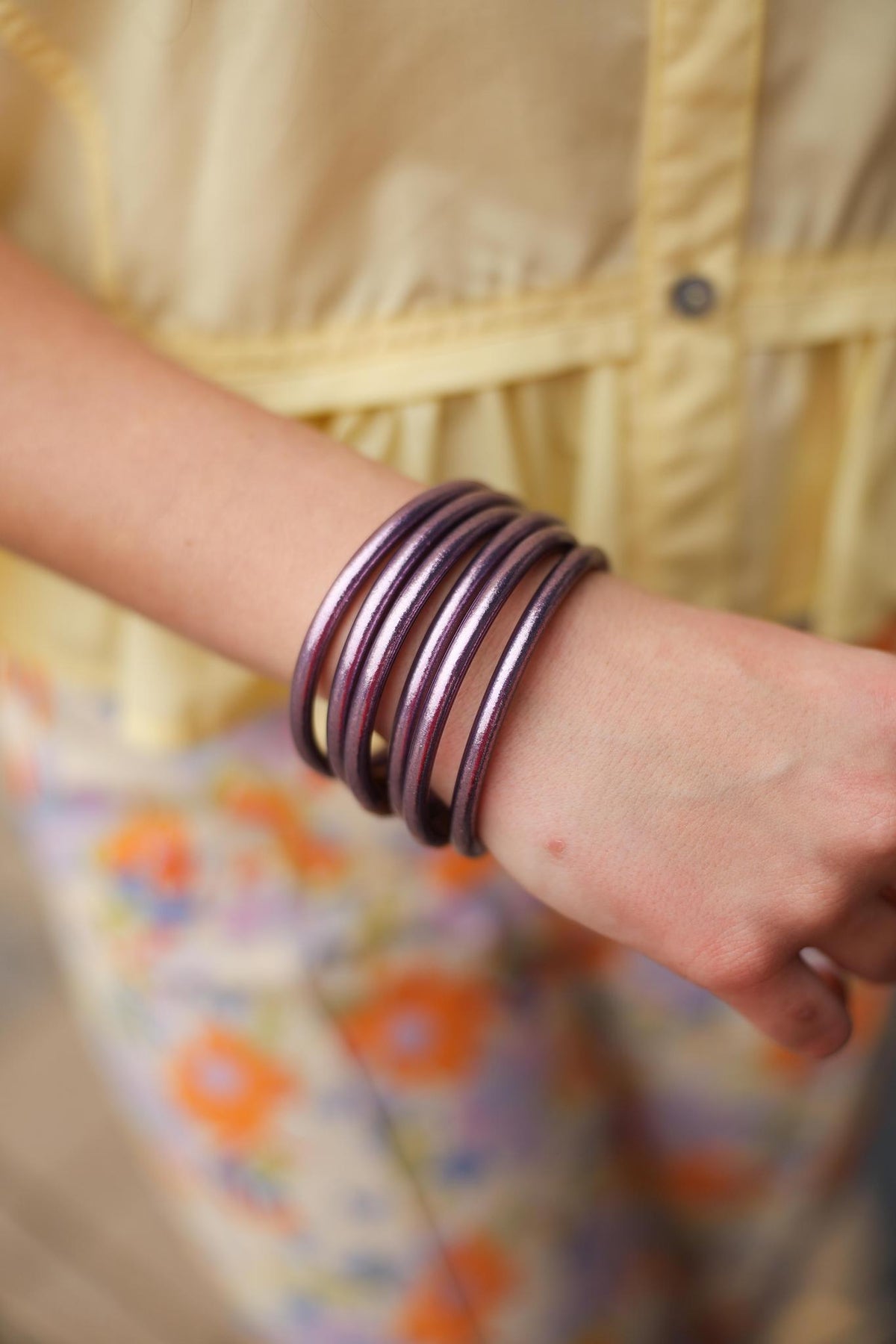 Lila All Weather Bangles By BuDhaGirl (set of 6)
