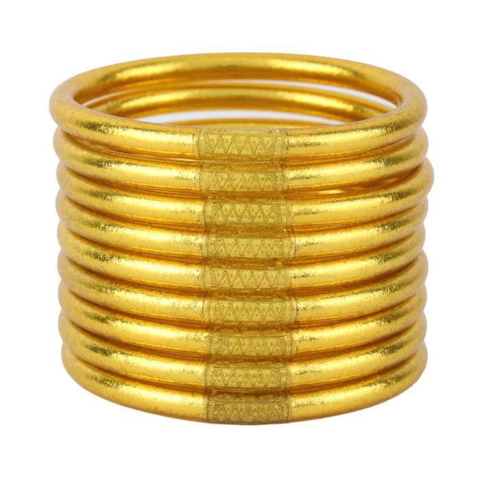 Gold All Weather Bangles (Set Of 9) - Serenity Prayer