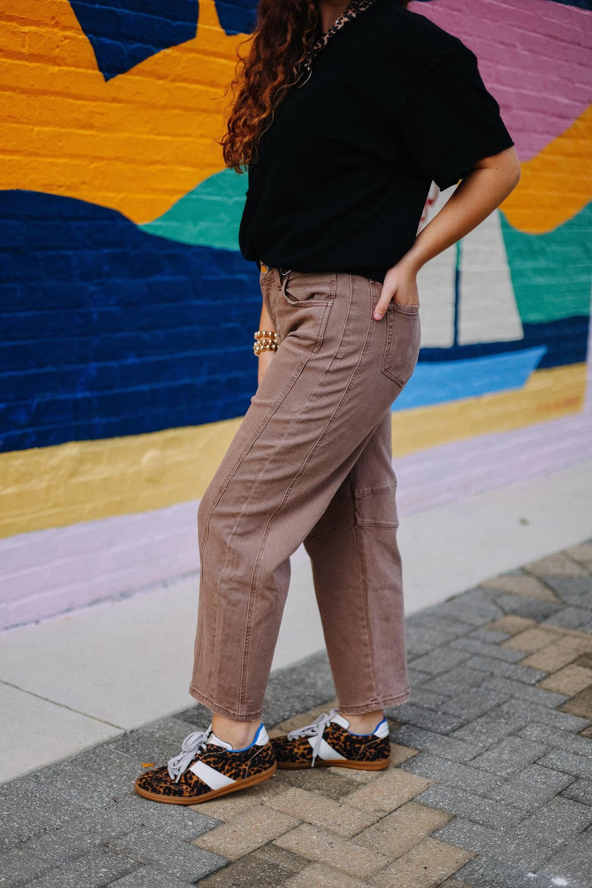 Espresso Edge Barrel Jeans