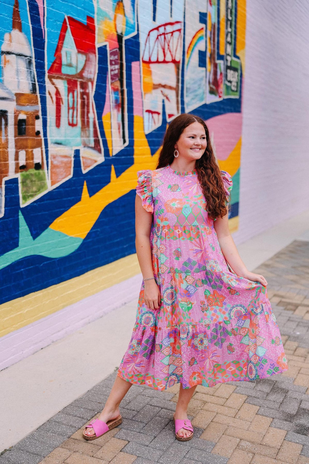 Boho Floral Midi Dress