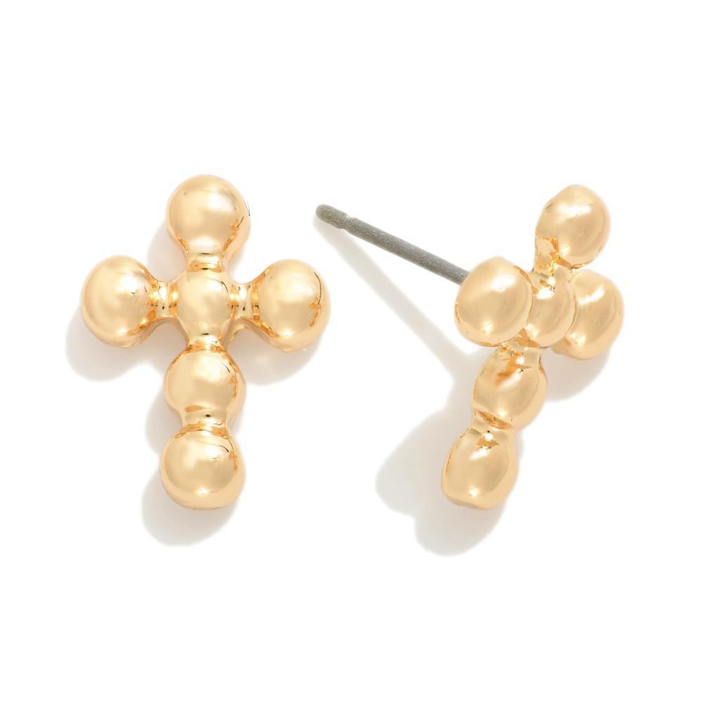 The Beaded Cross Stud Earrings
