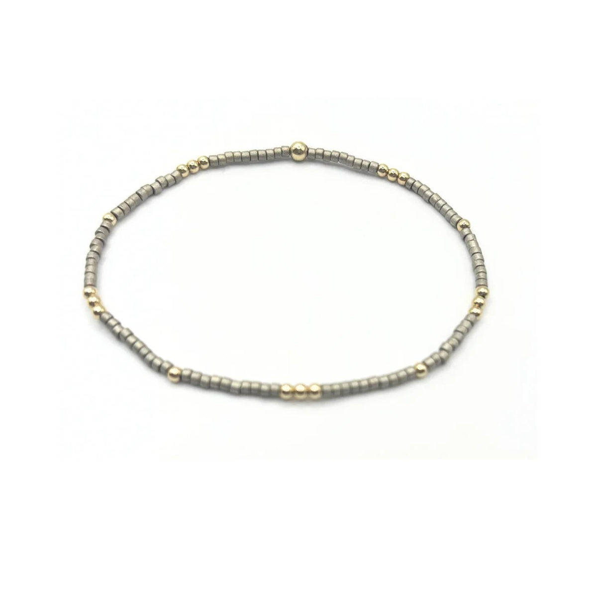 2mm Newport PEWTER + Gold Filled Waterproof Bracelet by Erin Gray